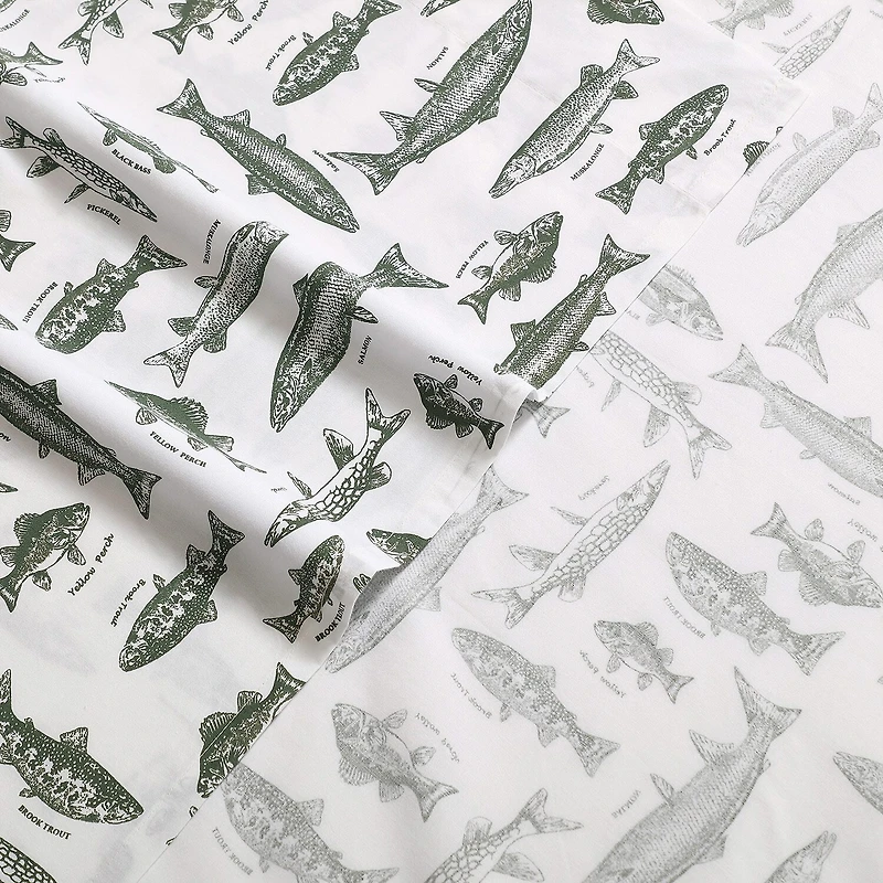Eddie Bauer Wes Fish Face Sheet Set