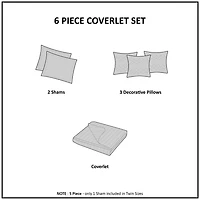 Madison Park Moraga 6-Pc Reversible Quilt Set With Throw Pillows