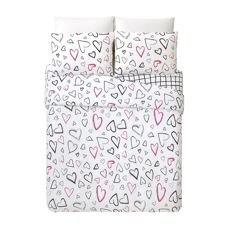 Urban Playground Roxy Hearts Reversible Comforter Set