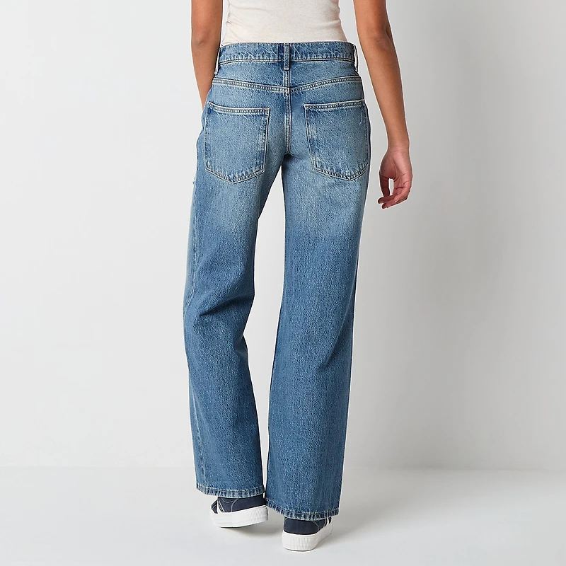 Arizona Womens Juniors Low Rise Baggy Fit Jean