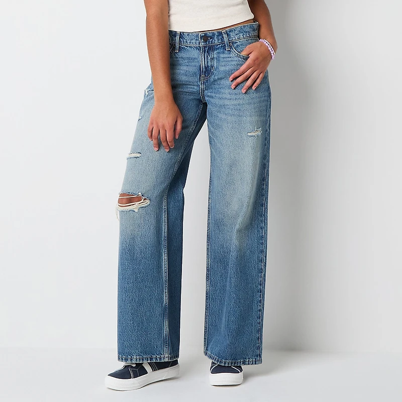 Arizona Womens Juniors Low Rise Baggy Fit Jean