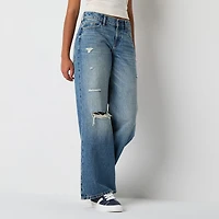 Arizona Womens Juniors Low Rise Baggy Fit Jean