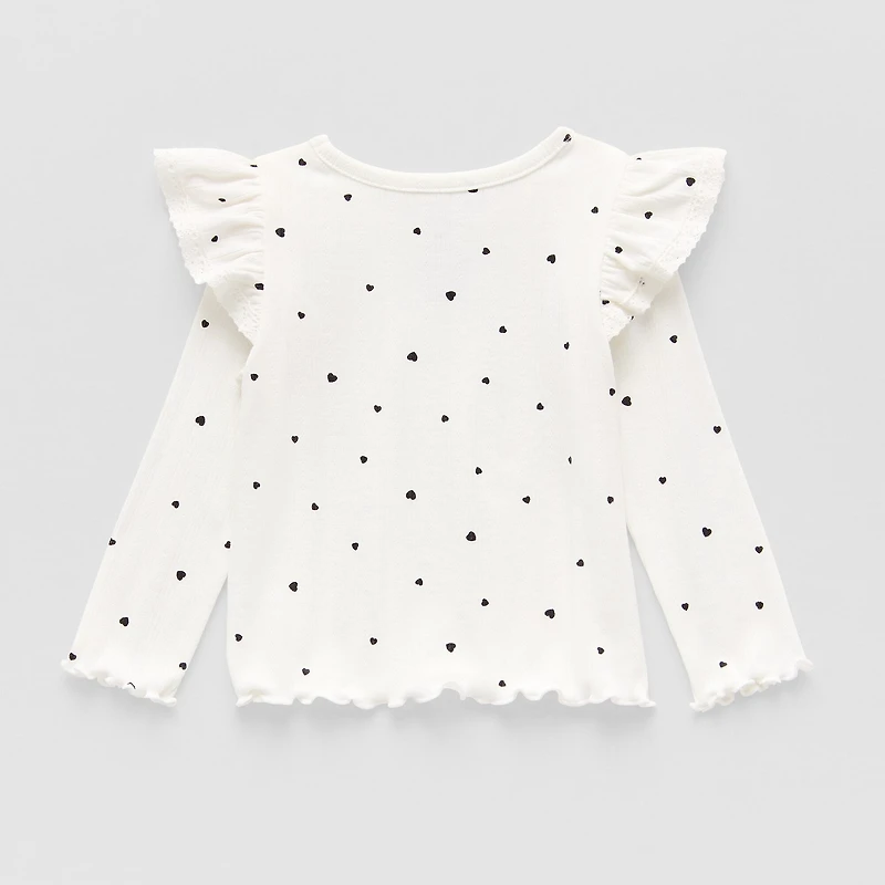 Okie Dokie Baby Girls Round Neck Long Sleeve T-Shirt