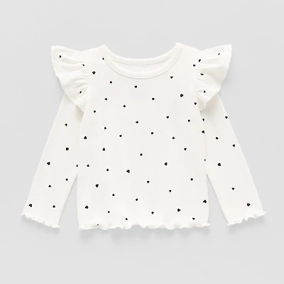 Okie Dokie Baby Girls Round Neck Long Sleeve T-Shirt