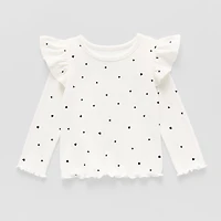 Okie Dokie Baby Girls Round Neck Long Sleeve T-Shirt