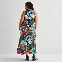 MSK Womens Plus Round Neck Sleeveless Maxi Dress