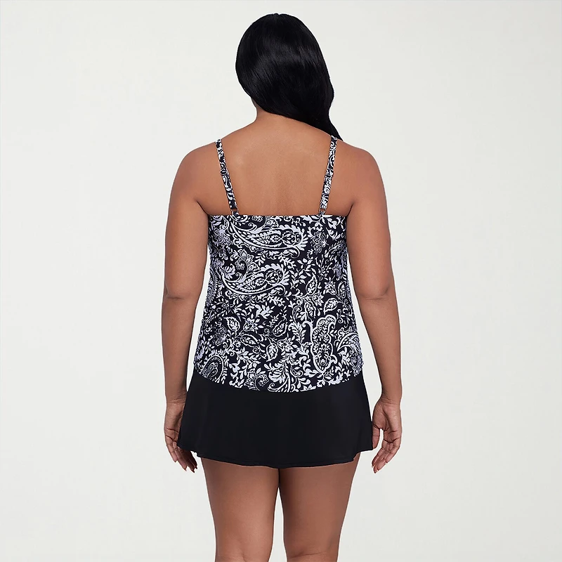 Trimshaper Womens Paisley Tankini Swimsuit Top