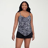 Trimshaper Womens Paisley Tankini Swimsuit Top