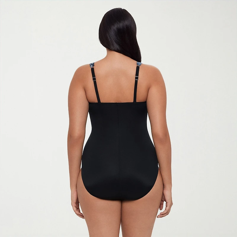 Trimshaper Womens Paisley Moderate Coverage One Piece Swimsuit