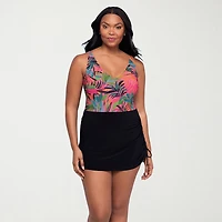 Trimshaper Womens Leaf Swim Dress