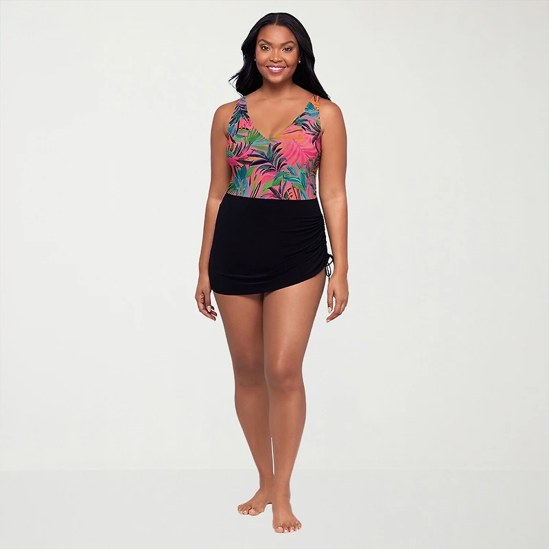Trimshaper Womens Leaf Swim Dress