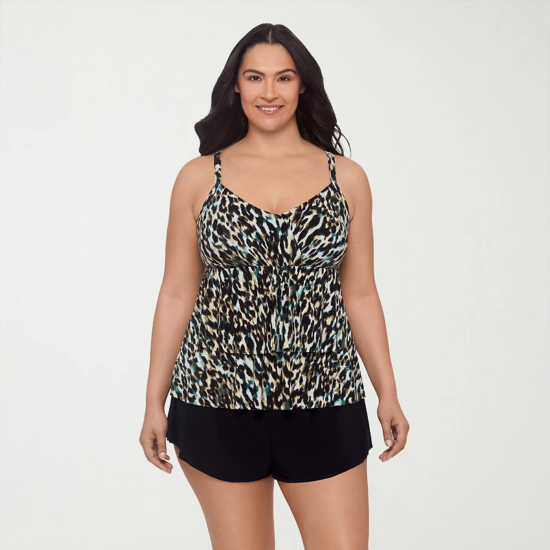 Trimshaper Womens Animal Tankini Swimsuit Top