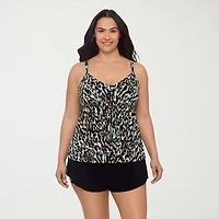 Trimshaper Womens Animal Tankini Swimsuit Top