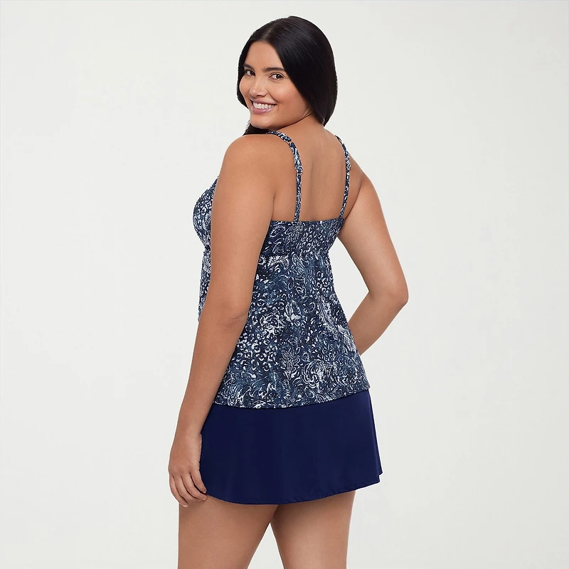 Trimshaper Womens Paisley Tankini Swimsuit Top