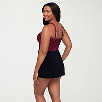 Trimshaper Womens Diamond Swim Dress