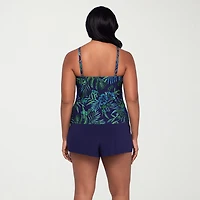 Trimshaper Womens Leaf Moderate Coverage One Piece Swimsuit