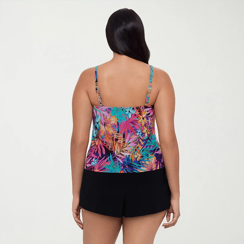 Trimshaper Womens Leaf Moderate Coverage One Piece Swimsuit