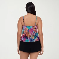 Trimshaper Womens Leaf Moderate Coverage One Piece Swimsuit