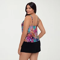 Trimshaper Womens Leaf Moderate Coverage One Piece Swimsuit