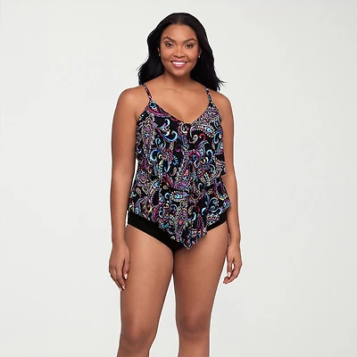 Trimshaper Womens Paisley Tankini Swimsuit Top