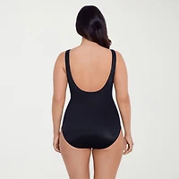 Trimshaper Womens Dots Moderate Coverage One Piece Swimsuit