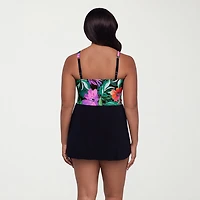 Trimshaper Womens Floral Swim Dress