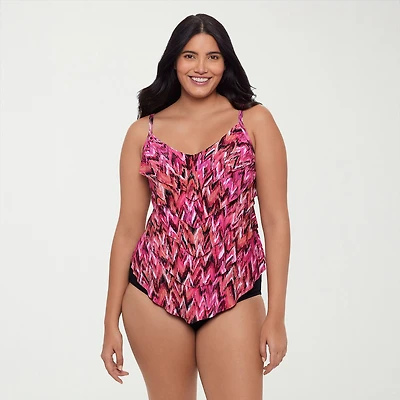 Trimshaper Womens Tie Dye Tankini Swimsuit Top