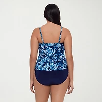 Trimshaper Womens Tie-Dye Tie Dye Tankini Swimsuit Top