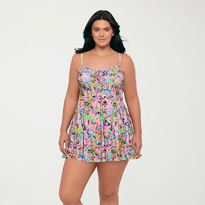 Sonnet Shores Womens Plus Swim Dress