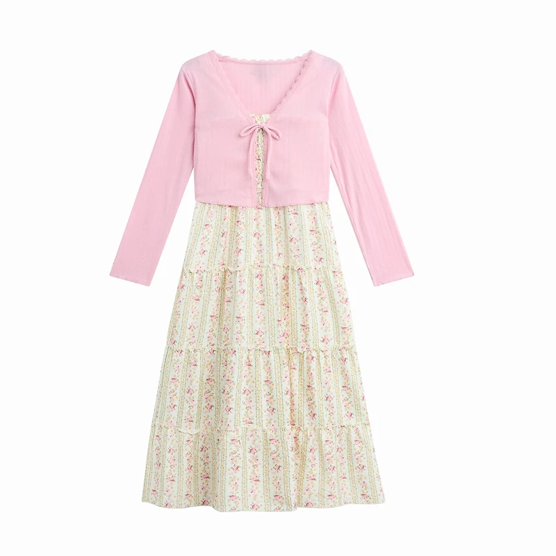 by&by girl Big Kid Girls Floral 2-pc. Dress Set