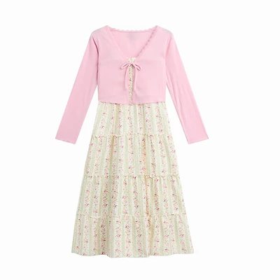 by&by girl Big Kid Girls Floral 2-pc. Dress Set