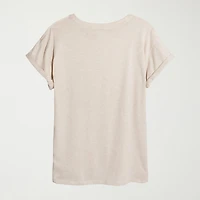 Womens Juniors Crew Neck Short Sleeve Oversized Graphic T-Shirt