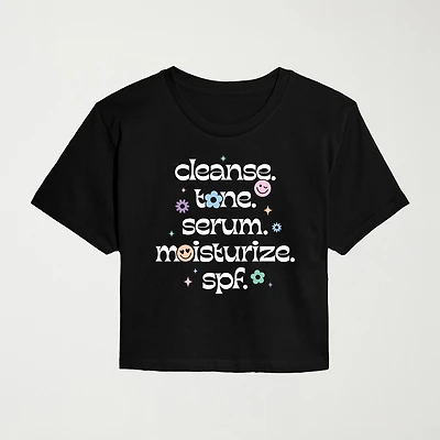 Womens Juniors Crew Neck Short Sleeve Regular Fit Graphic T-Shirt