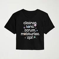 Womens Juniors Crew Neck Short Sleeve Regular Fit Graphic T-Shirt