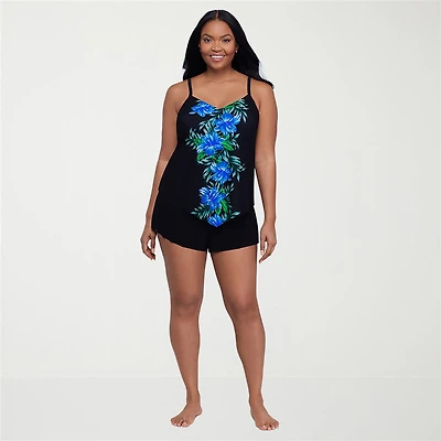 Trimshaper Womens Floral Tankini Swimsuit Top