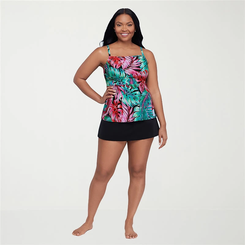 Trimshaper Womens Leaf Tankini Swimsuit Top