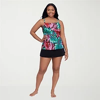 Trimshaper Womens Leaf Tankini Swimsuit Top