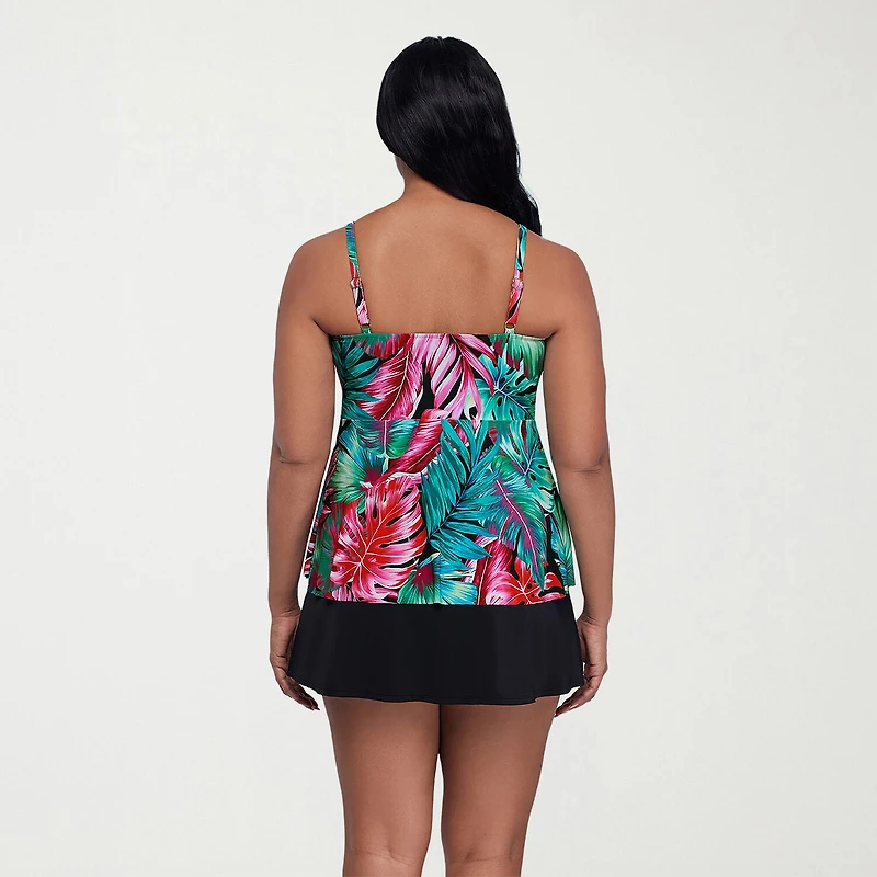 Trimshaper Womens Leaf Tankini Swimsuit Top