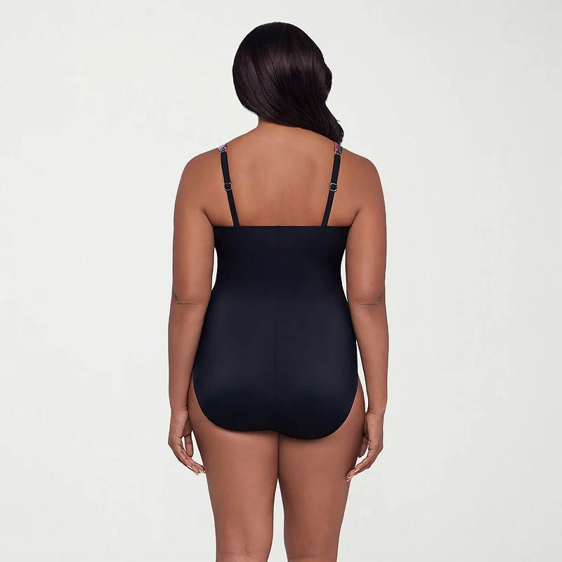 Trimshaper Womens Floral Moderate Coverage One Piece Swimsuit