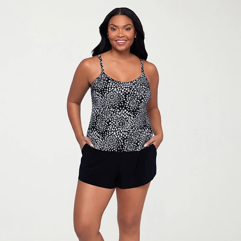 Trimshaper Womens Floral Moderate Coverage One Piece Swimsuit