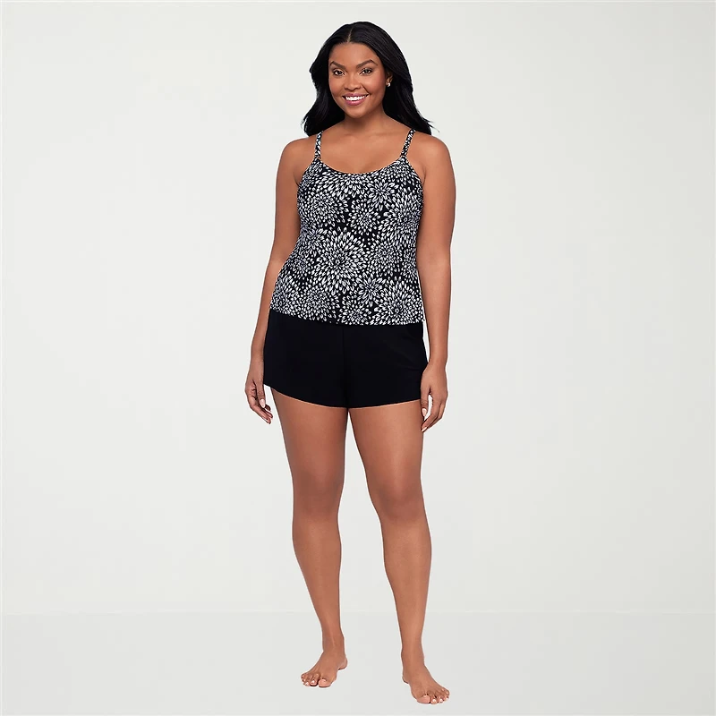 Trimshaper Womens Floral Moderate Coverage One Piece Swimsuit