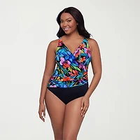 Trimshaper Womens Floral Moderate Coverage One Piece Swimsuit