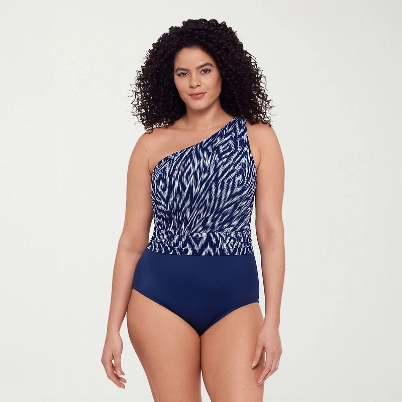Trimshaper Womens Argyle Moderate Coverage One Piece Swimsuit