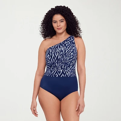 Trimshaper Womens Argyle Moderate Coverage One Piece Swimsuit
