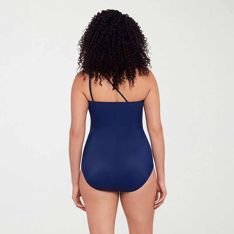Trimshaper Womens Argyle Moderate Coverage One Piece Swimsuit