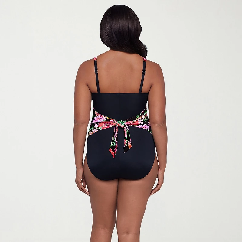 Trimshaper Womens Floral Moderate Coverage One Piece Swimsuit