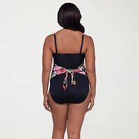 Trimshaper Womens Floral Moderate Coverage One Piece Swimsuit