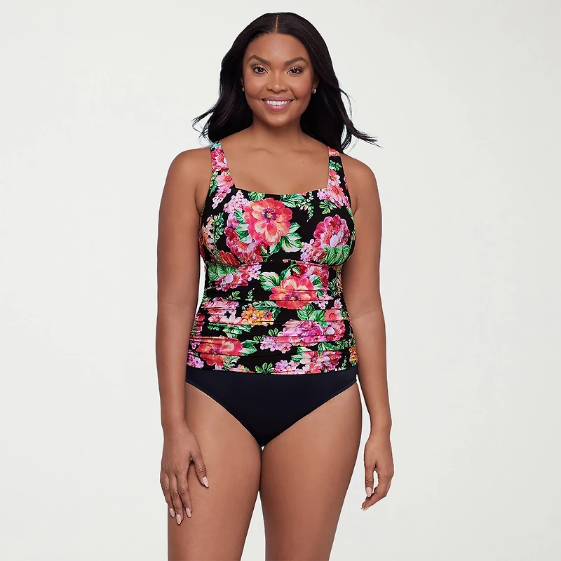 Trimshaper Womens Floral Moderate Coverage One Piece Swimsuit