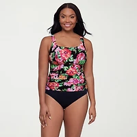Trimshaper Womens Floral Moderate Coverage One Piece Swimsuit