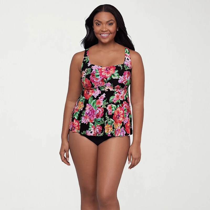 Trimshaper Womens Floral Tankini Swimsuit Top